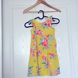 yellow and pink oshkosh dress with flowers for kids